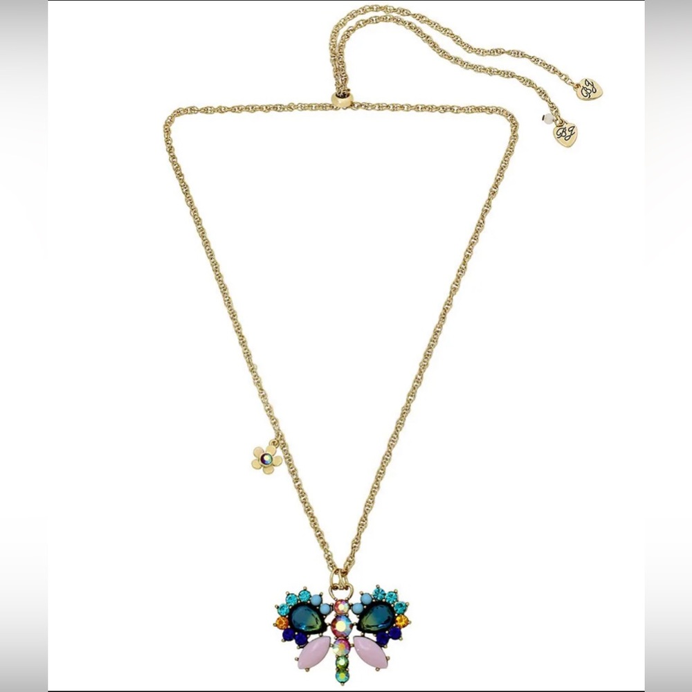 Betsey Johnson Butterfly Long Pendant Necklace